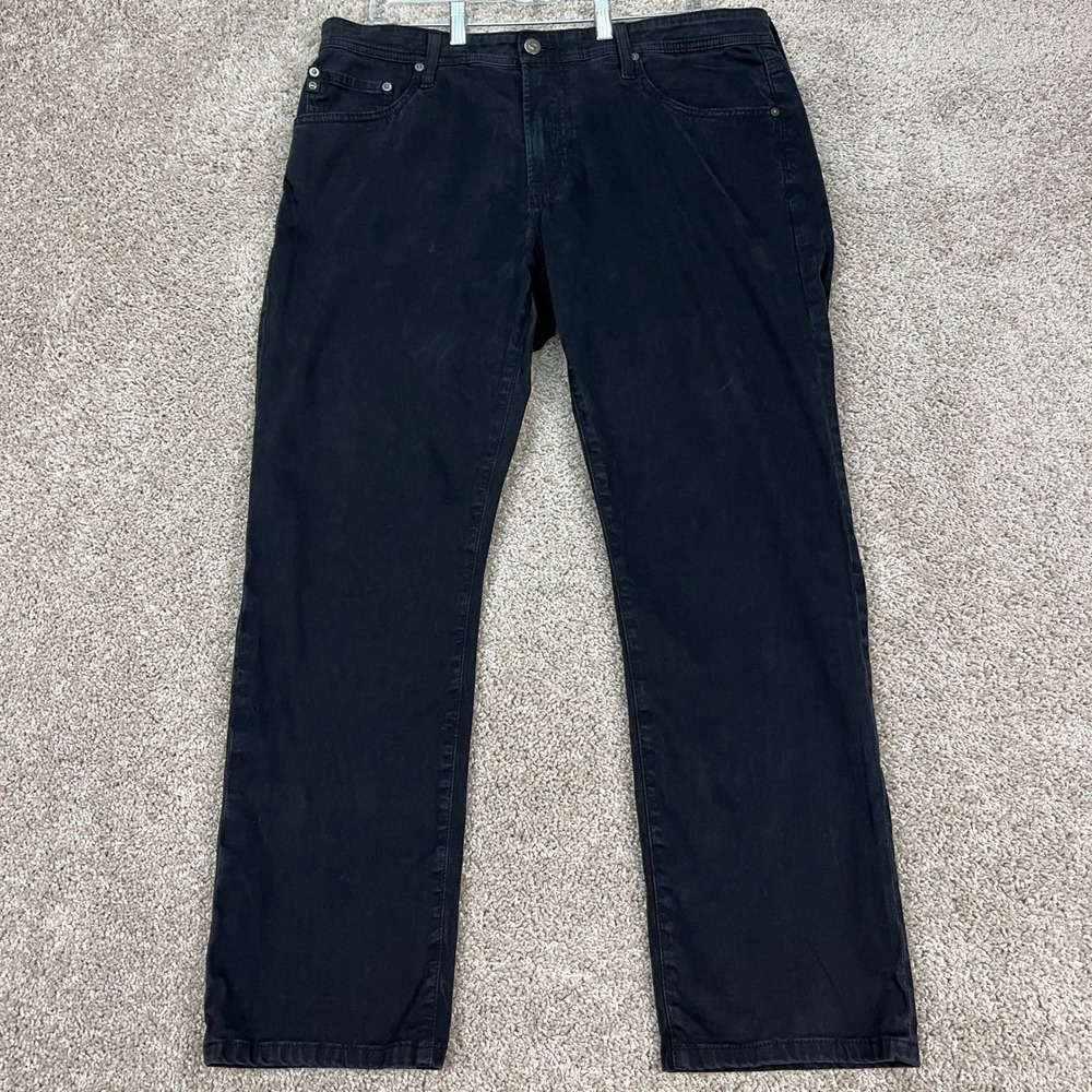 AG Adriano Goldschmied Everett Pants Mens 36x32 Black Slim Straight 5 Pocket
